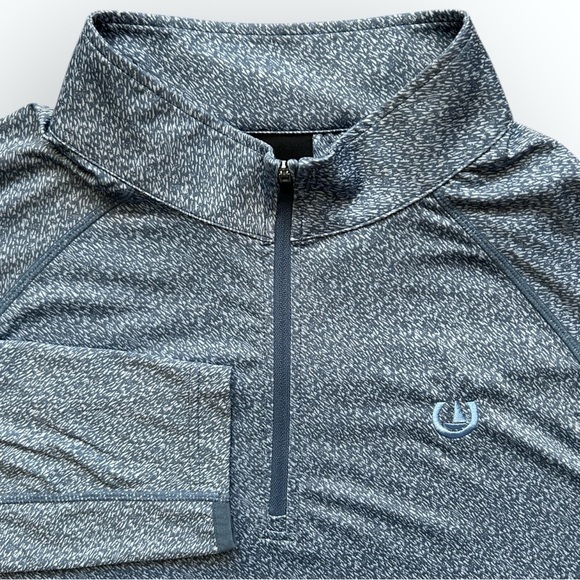 DUNNING GOLF 1/4 Zip Long Sleeve Pullover Heather Blue Stretch DN801613EB sz XL - Picture 2 of 12